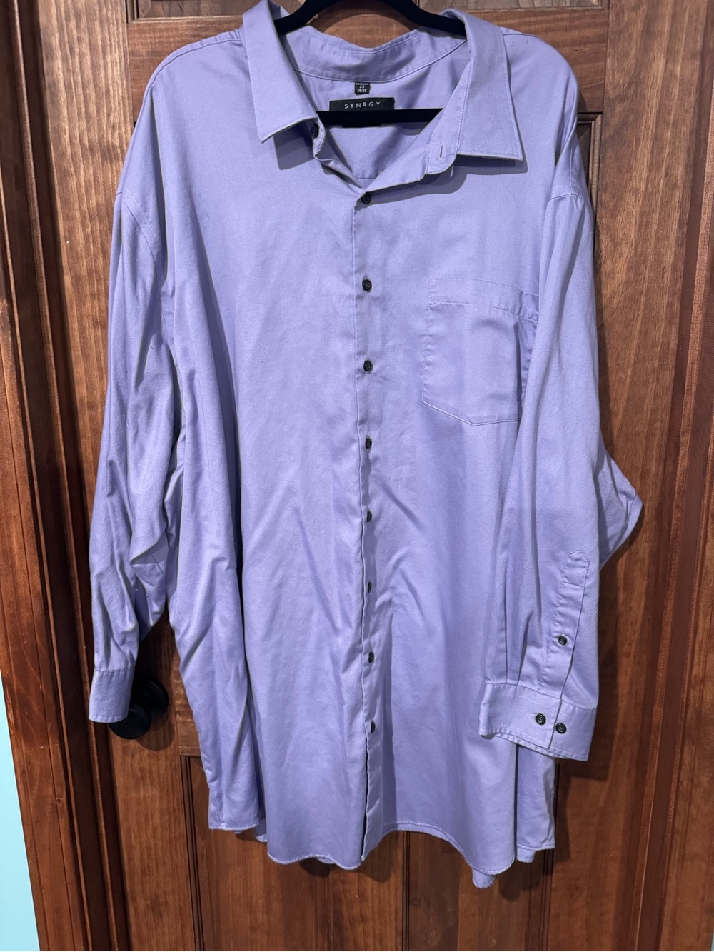 SYNERGY Men's Lavender Dress Shirt - Classic Long Sleeve Button-Up
